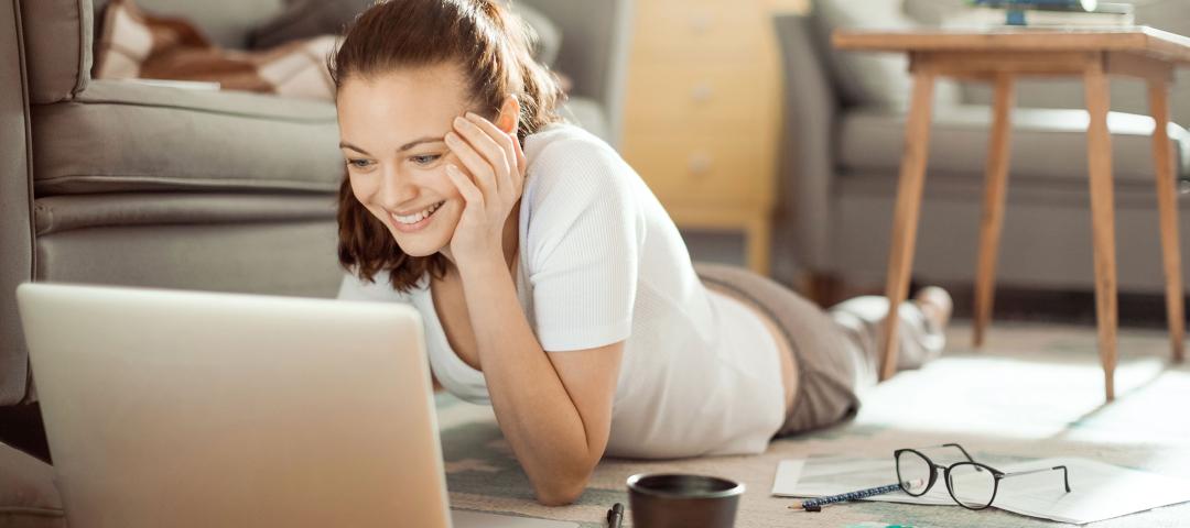 Student registering for Continuing Education courses through a laptop to learn from home.