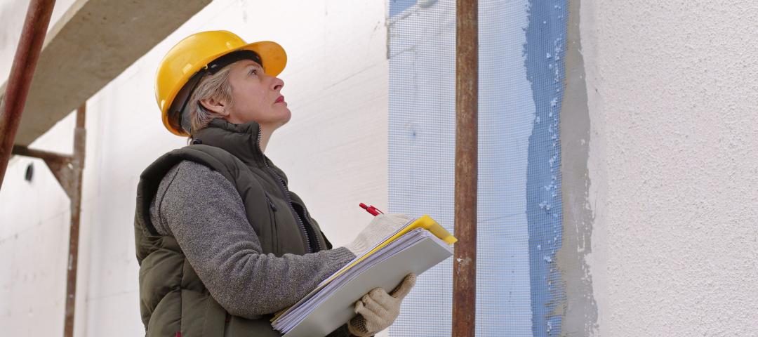 Home inspector pauses to double-check a suspicious source of water.